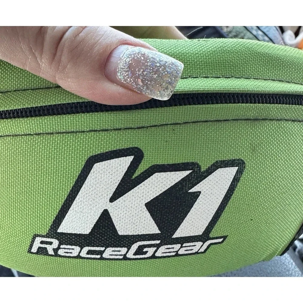K1 RaceGear 15-NEC-CAV-A Nylon Karting Neck Collar, Green/Carbon, Adult Size